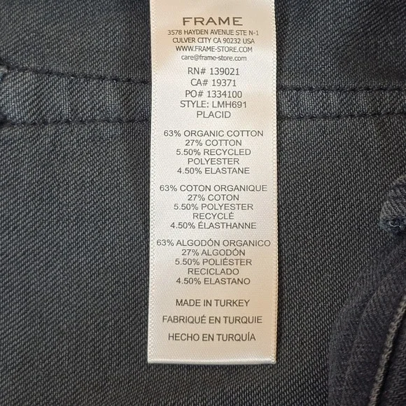 FRAME L'homme Slim Fit Jeans Men's Size 30 X 33 Dark Wash Organic Cotton Blend - Picture 4 of 10